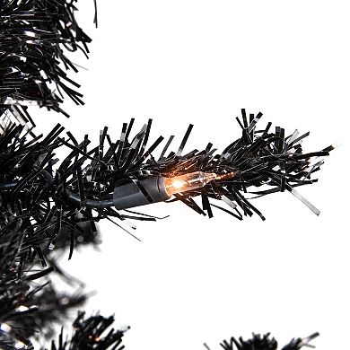 Northlight 6-ft. Pre-Lit Black Tinsel Artificial Christmas Tree