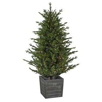 Northlight 6-ft. Pre-Lit Potted Deluxe Russian Pine Artificial Christmas Tree