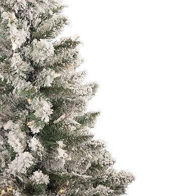 Northlight 4-ft. Pre-Lit Flocked Pine Slim Artificial Christmas Tree