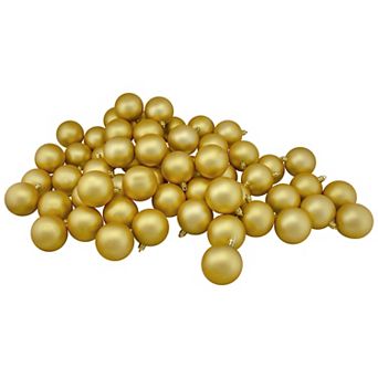 Northlight Vegas Gold Matte Finish Ball Christmas Ornament 60 pc Set