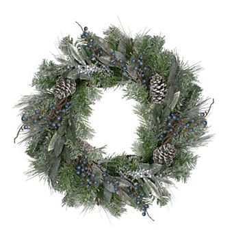 Northlight Mixed Pine & Blueberries Artificial Christmas Wreath
