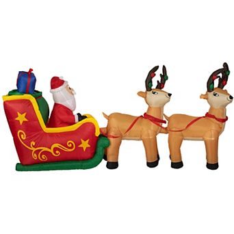 Northlight 8-ft. Inflatable Santa's Sleigh & Reindeer Outdoor Christmas Floor Decor