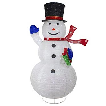 Northlight LED White Iridescent Twinkling Snowman Outdoor Christmas Floor Decor