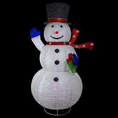 Northlight LED White Iridescent Twinkling Snowman Outdoor Christmas Floor Decor