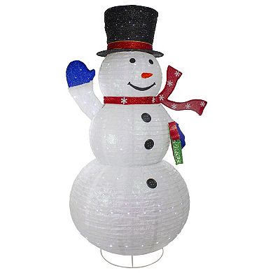 Northlight LED White Iridescent Twinkling Snowman Outdoor Christmas Floor Decor