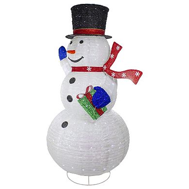 Northlight LED White Iridescent Twinkling Snowman Outdoor Christmas Floor Decor
