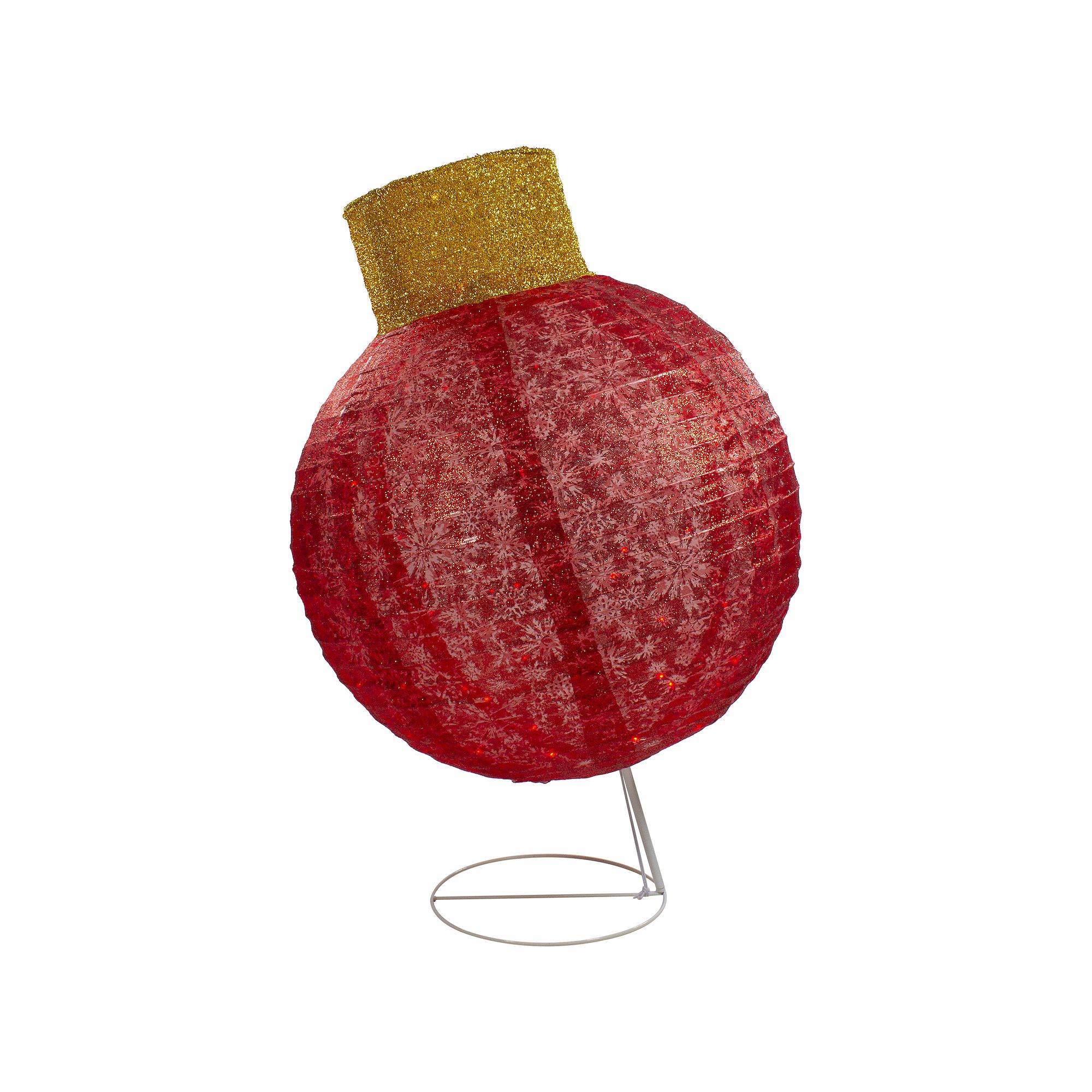 Northlight LED Twinkling Red Tinsel Ornament Outdoor Christmas Floor Decor