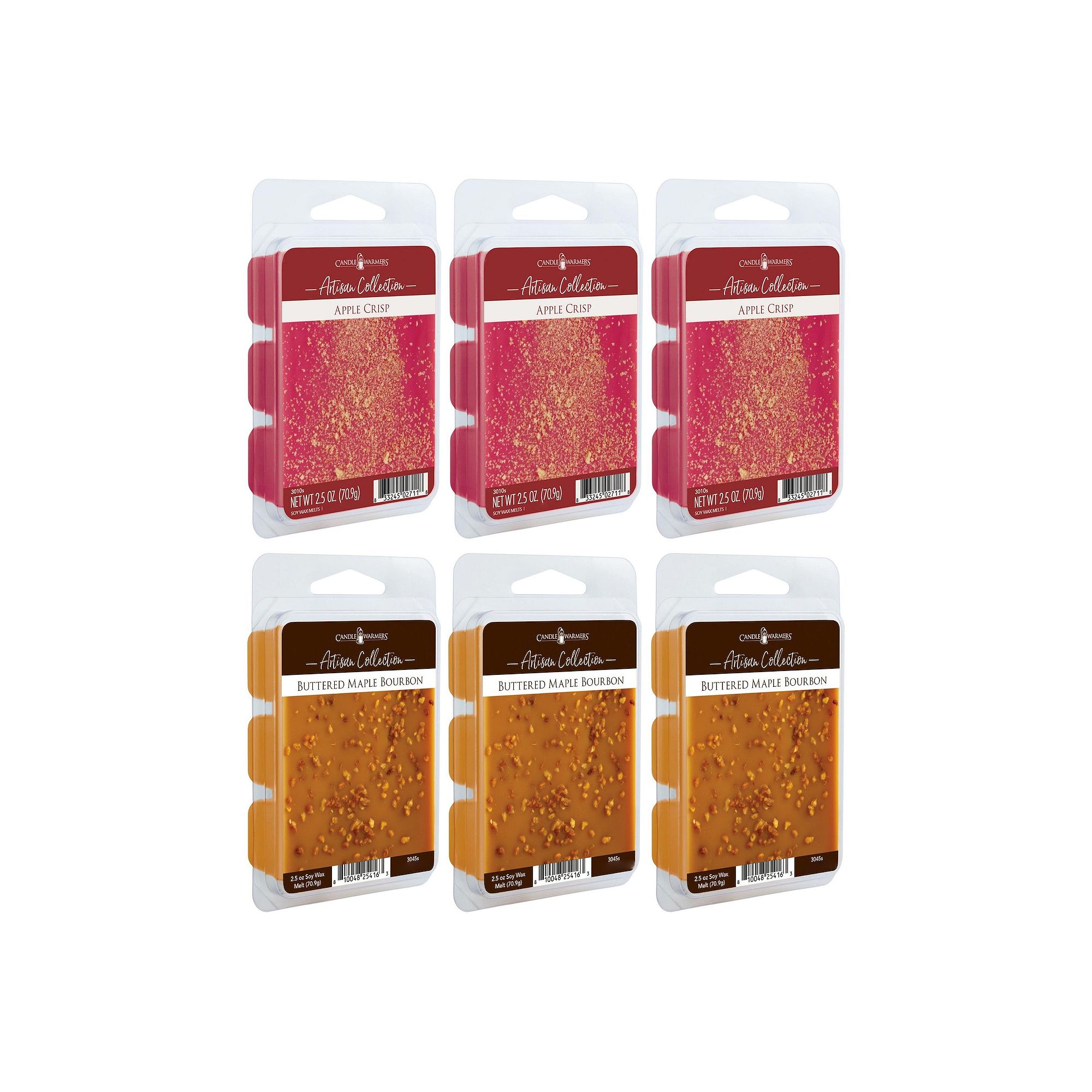 Candle Warmers Etc. 2.5-oz. Apple Crisp & Buttered Maple Bourbon Variety Wa