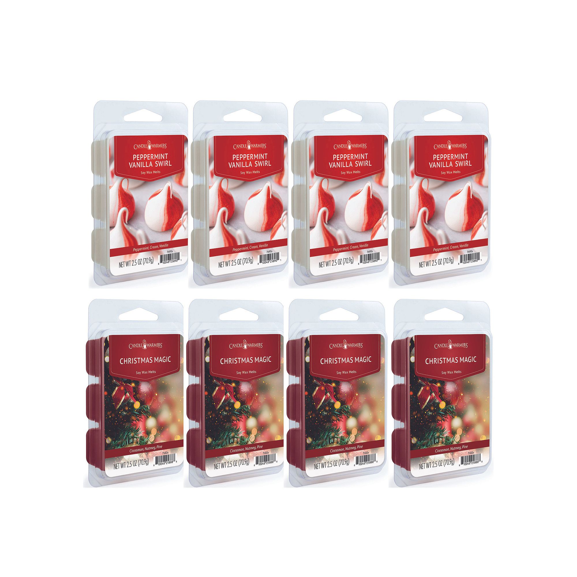 Candle Warmers Etc. 2.5-oz. Peppermint Vanilla Swirl & Christmas Magic Vari