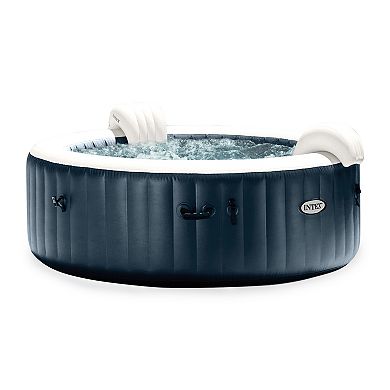 Intex PureSpa Plus Portable Inflatable Hot Tub, 85x28", w/ 4 Cup Holders & Trays