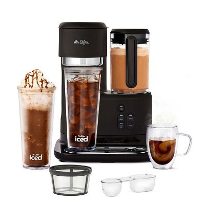 Mr. Coffee Single-Serve Iced and Hot Coffee Maker and Blender with 2  Tumblers