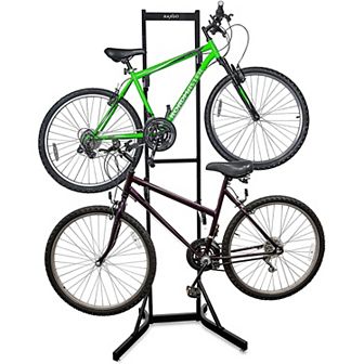 RaxGo Garage Bike Rack, Freestanding 2 Bicycle Storage with Adjustable Hooks