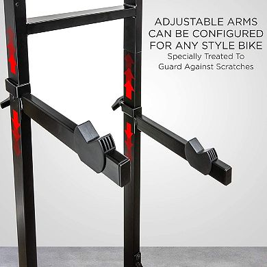 RaxGo Garage Bike Rack, Freestanding 2 Bicycle Storage with Adjustable Hooks