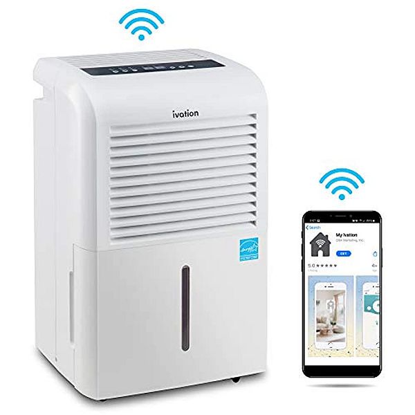 Ivation 4,500 Sq Ft Smart WiFi 2.25 Gal Energy Star Dehumidifier With