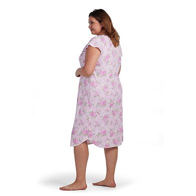 Plus Size Miss Elaine Essentials Cottonessa Long Nightgown