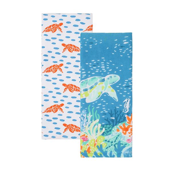 Celebrate Together™ Summer Seascape Turtle Kitchen Towel 2-pk.