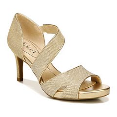 Womens gold outlet evening shoes