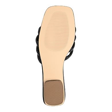 Journee Cendi Women's Leather Slide Sandals