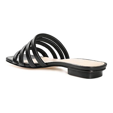 Journee Cendi Women's Leather Slide Sandals