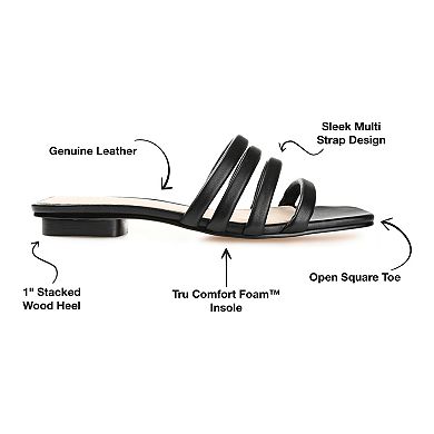 Journee Cendi Women's Leather Slide Sandals