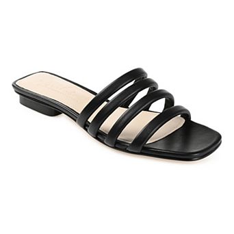 Journee Cendi Women's Leather Slide Sandals