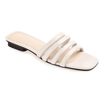 Journee Cendi Women's Leather Slide Sandals