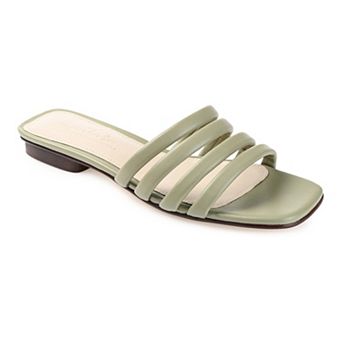 Journee Cendi Women's Leather Slide Sandals