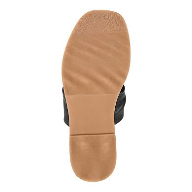 Journee Signature Kanndice Women's Leather Slide Sandals