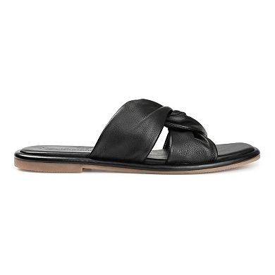 Journee Signature Kanndice Women's Leather Slide Sandals