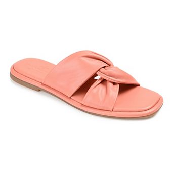 Journee Signature Kanndice Women's Leather Slide Sandals