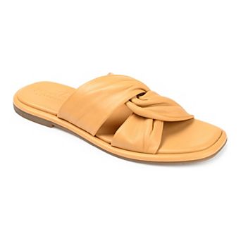 Journee Signature Kanndice Women's Leather Slide Sandals