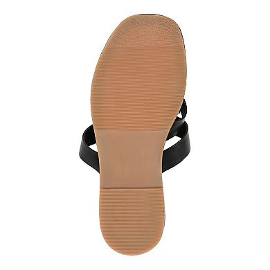 Journee Signature Parkker Tru Comfort Foam™ Women's Leather Slide Sandals