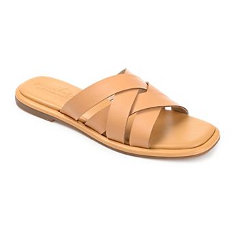 Journee Signature Parkker Tru Comfort Foam™ Women's Leather Slide Sandals