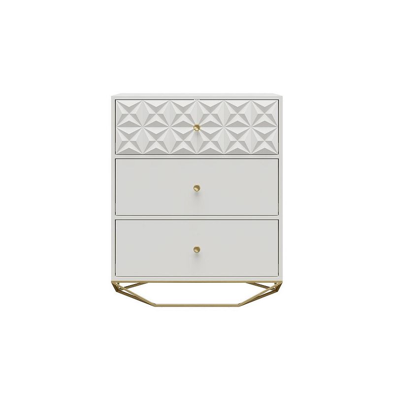 CosmoLiving by Cosmopolitan Blair 3-Drawer Dresser, White