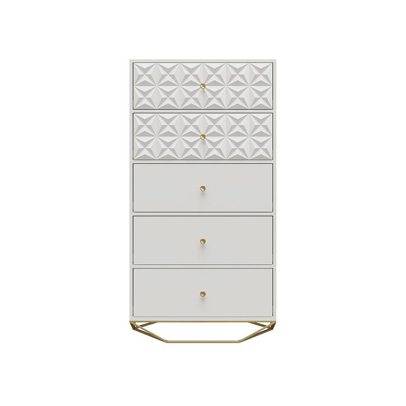 CosmoLiving by Cosmopolitan Blair 5-Drawer Dresser, White