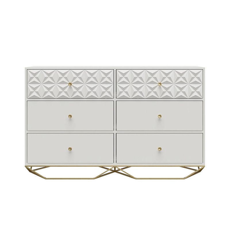 CosmoLiving by Cosmopolitan Blair 6-Drawer Dresser, White