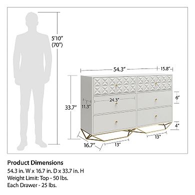 CosmoLiving by Cosmopolitan Blair 6-Drawer Dresser