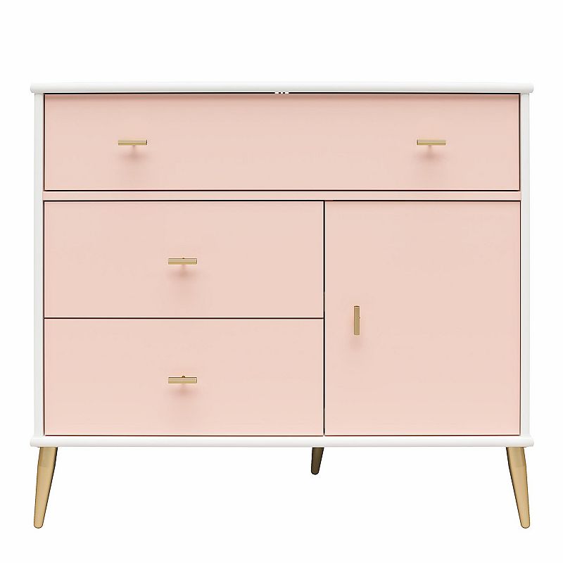 Little Seeds Valentina Asymmetrical Convertible Dresser, Pink