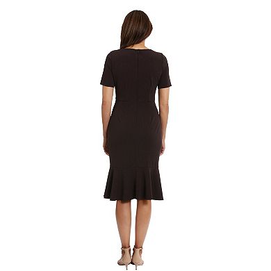 Women's London Times Flounce Midi Twist Dress