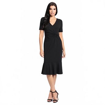 Women's London Times Flounce Midi Twist Dress