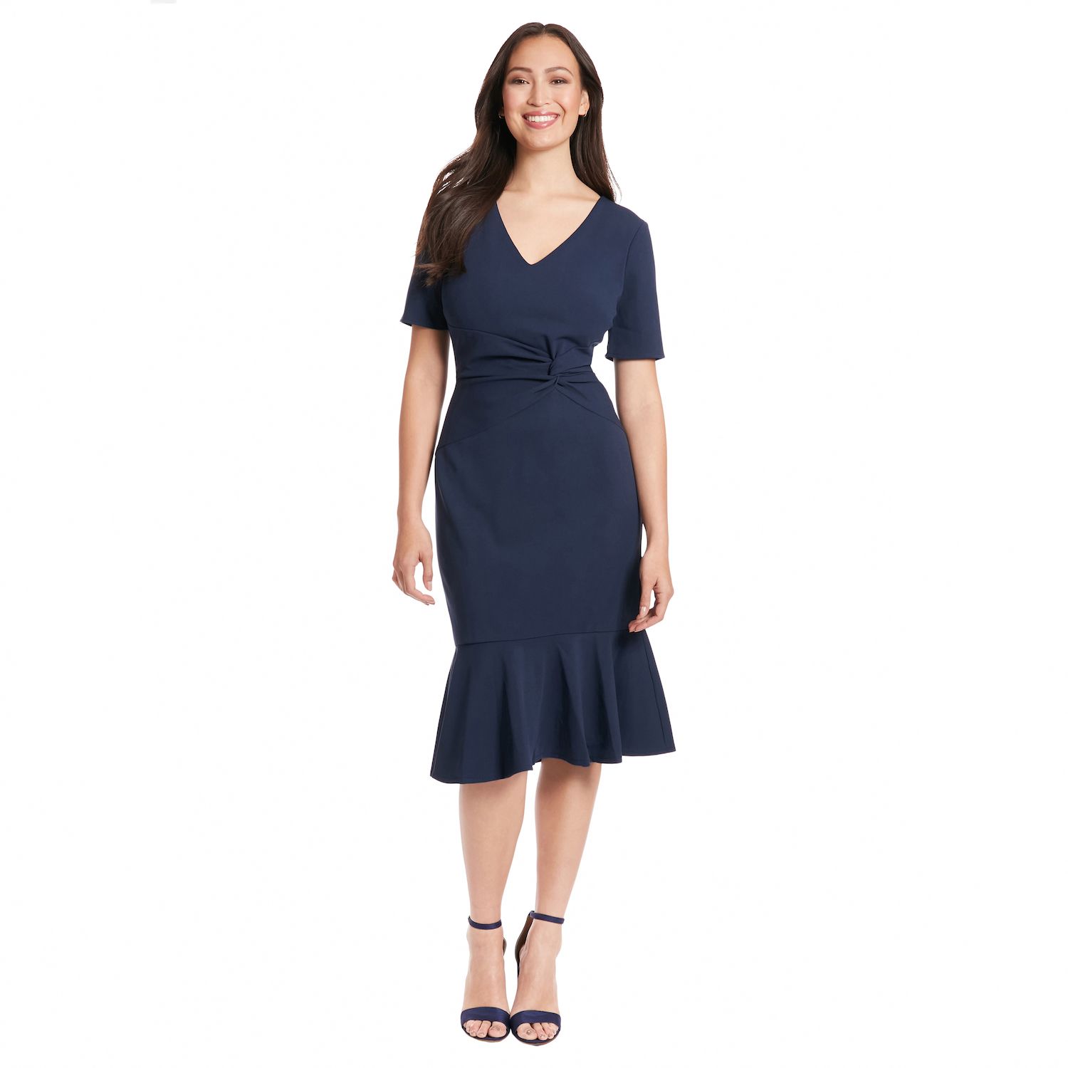 Женские платья London Times Flounce Midi Twist Dress