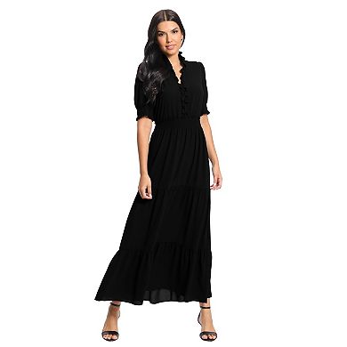 Women's London Times Tiered Ruffled Maxi Dress