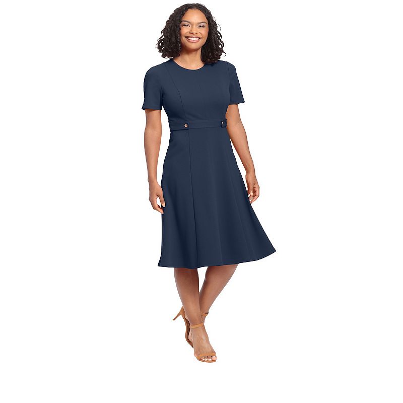 Navy blue fit and hotsell flare dress