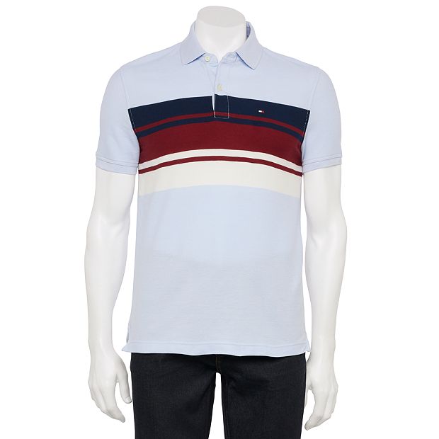 Tommy hilfiger men's striped collar cheap polo