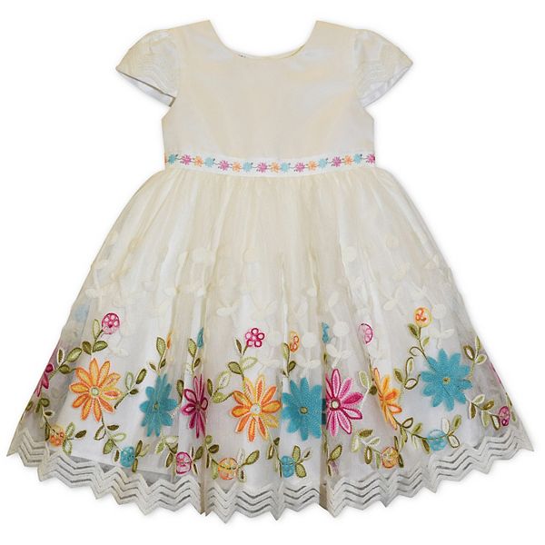 Baby & Toddler Girl Blueberi Boulevard Floral Embroidered Mesh Dress