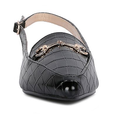 London Rag Trempe Women's Croc Slingback Sandals