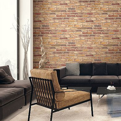 NextWall Faux Red Brick Peel and Stick Wallpaper