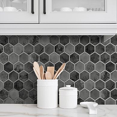 NextWall Inlay Hexagon Peel & Stick Wallpaper