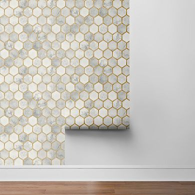 NextWall Inlay Hexagon Peel & Stick Wallpaper