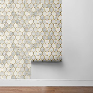 NextWall Inlay Hexagon Peel & Stick Wallpaper